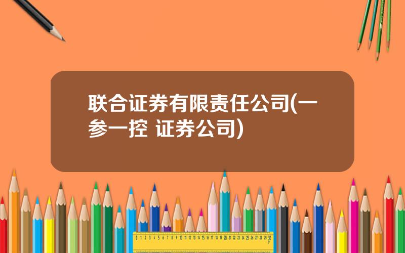 联合证券有限责任公司(一参一控 证券公司)